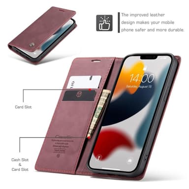 CASEME Plånboksfodral iPhone 13 Pro - Röd