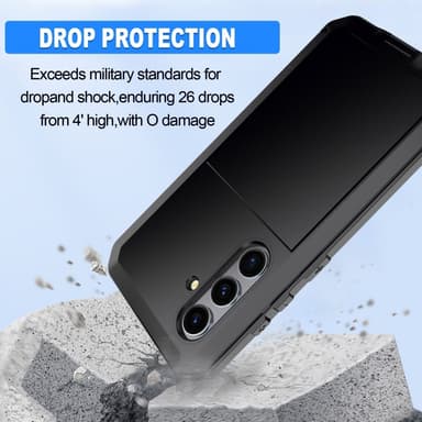 Samsung Galaxy S25 Heavy Duty Silikon + Metall Fodral Skal + Härdat Glas