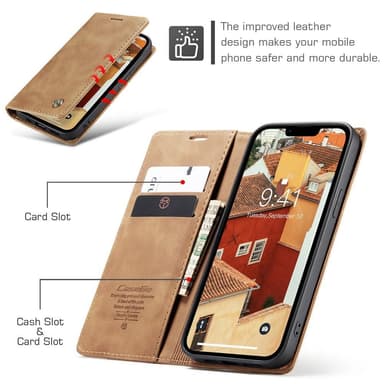 CASEME Plånboksfodral iPhone 15 - Brun