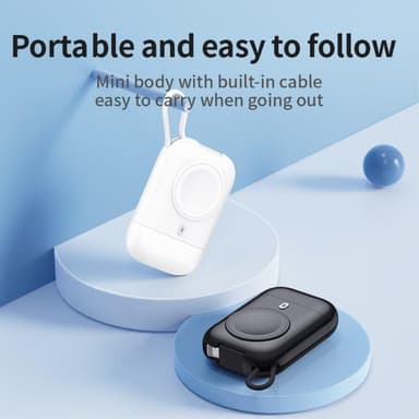 Qi Trådlös Powerbank Till Apple Watch Series 7/6/5/4/3/2/1 2580mAh