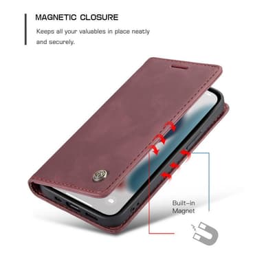 CASEME Plånboksfodral iPhone 13 Pro - Röd