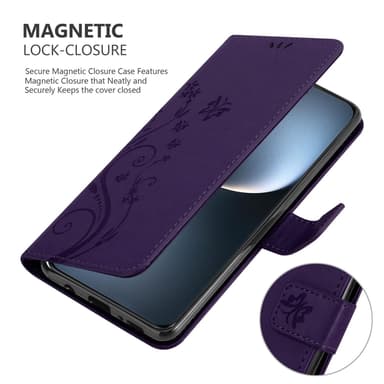 Honor Magic 7 Pro Plånboksfodral Skal Blommor (Violett)