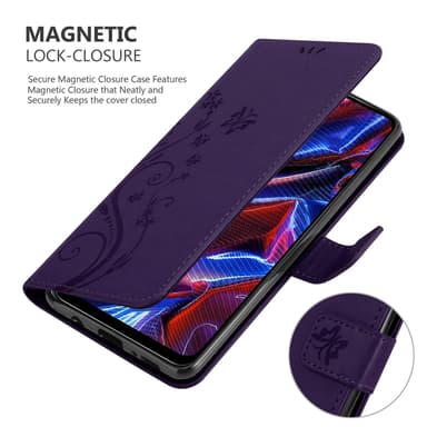 Xiaomi Poco X5 Plånboksfodral Skal Blommor (Violett)
