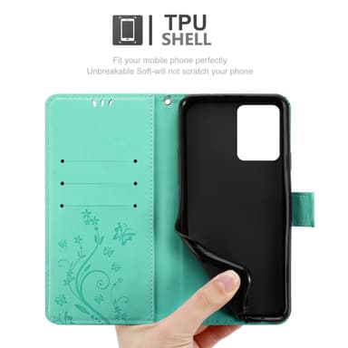Xiaomi Poco X5 Plånboksfodral Skal Blommor (Turkos)