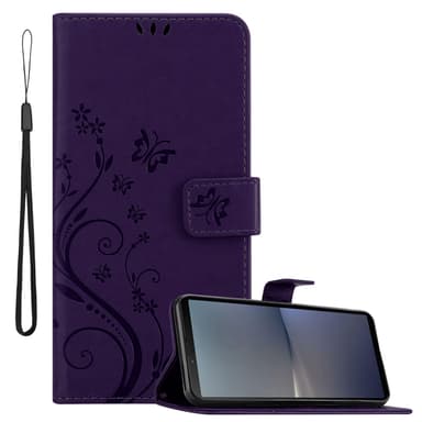 Sony Xperia 10 V Plånboksfodral Skal Blommor (Violett)