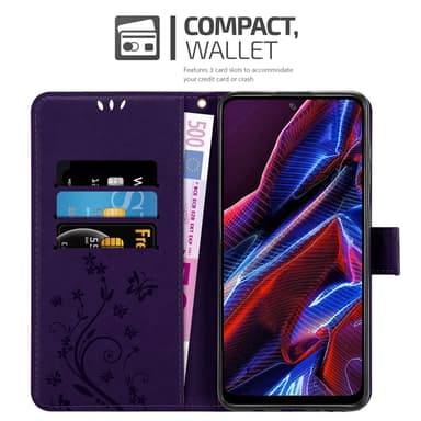 Xiaomi Poco X5 Plånboksfodral Skal Blommor (Violett)