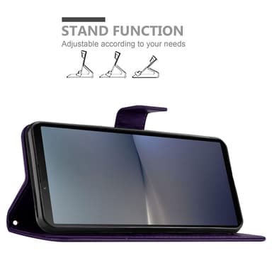 Sony Xperia 10 V Plånboksfodral Skal Blommor (Violett)