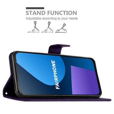 Fairphone 5 Plånboksfodral Skal Blommor (Violett)
