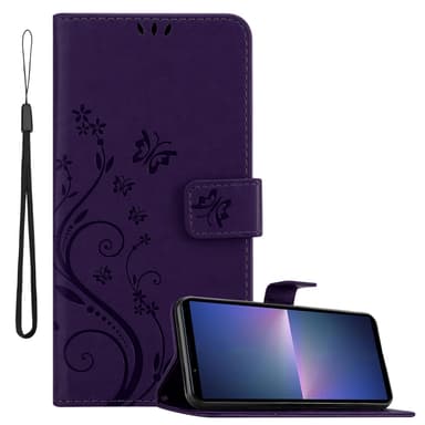 Sony Xperia 5 V Plånboksfodral Skal Blommor (Violett)