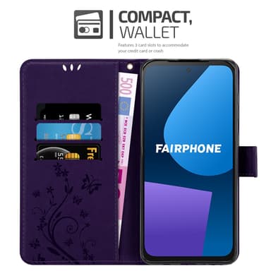 Fairphone 5 Plånboksfodral Skal Blommor (Violett)