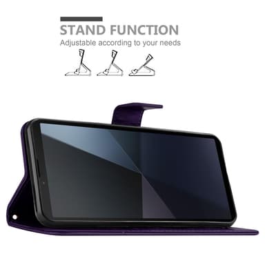 Sony Xperia 10 VI Plånboksfodral Skal Blommor (Violett)