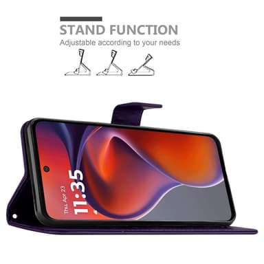 Motorola Moto G15 Plånboksfodral Skal Blommor (Violett)