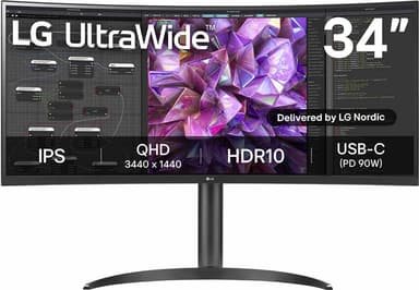 LG UltraWide LG34WQ75C 34" 21:9 QHD välvd bildskärm