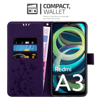 Xiaomi RedMi A3 / A3X Plånboksfodral Skal Blommor