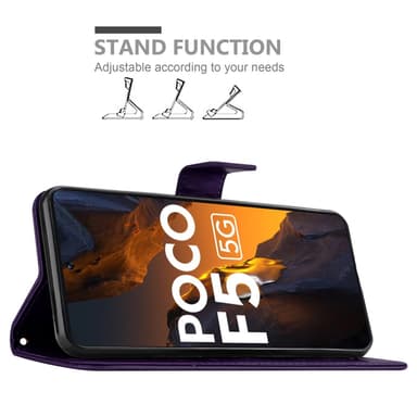 Xiaomi Poco F5 Plånboksfodral Skal Blommor (Violett)