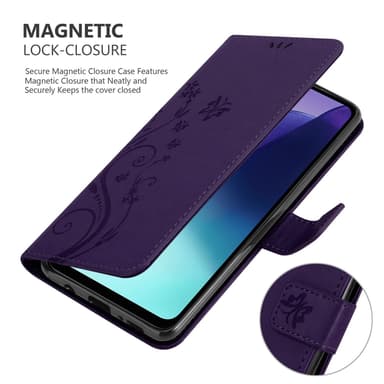 Xiaomi RedMi 14C Plånboksfodral Skal Blommor (Violett)