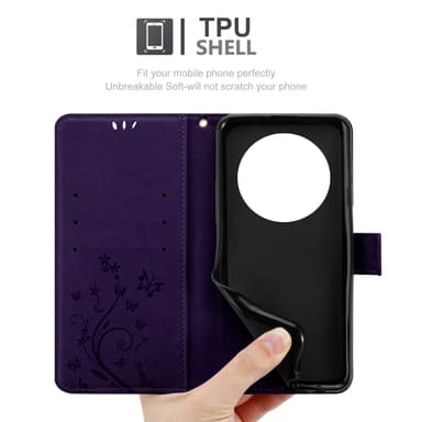 Xiaomi RedMi 14C Plånboksfodral Skal Blommor (Violett)
