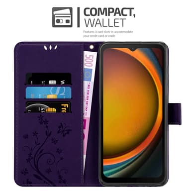 Samsung XCover 7 Plånboksfodral Skal Blommor (Violett)