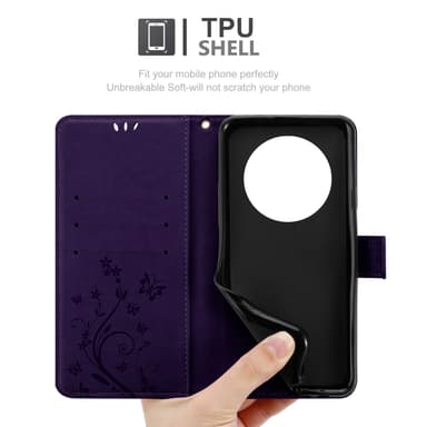 Realme 12 Pro Plånboksfodral Skal Blommor (Violett)