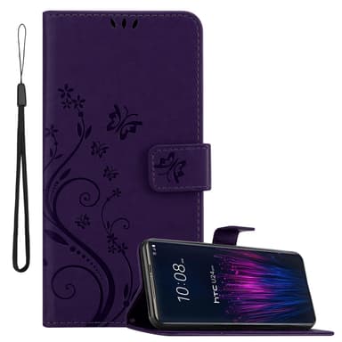 HTC U24 PRO Plånboksfodral Skal Blommor (Violett)