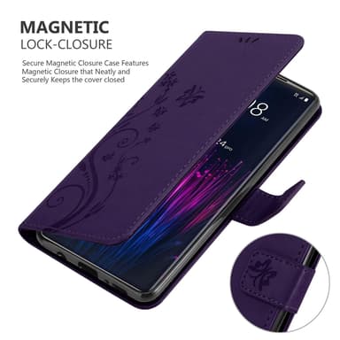 HTC U24 PRO Plånboksfodral Skal Blommor (Violett)