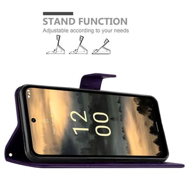 Nokia XR21 Plånboksfodral Skal Blommor (Violett)