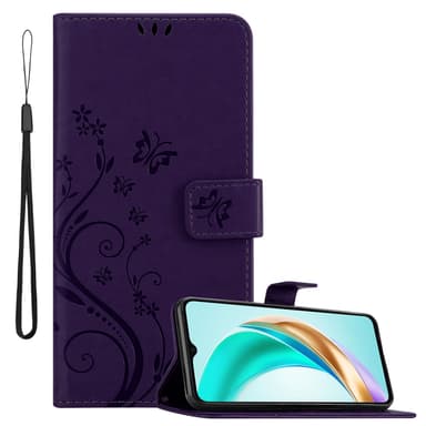 Honor X6b Plånboksfodral Skal Blommor (Violett)