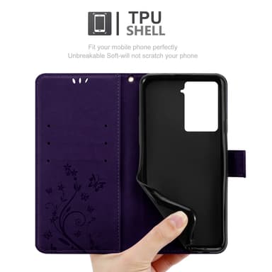 HTC U23 PRO Plånboksfodral Skal Blommor (Violett)