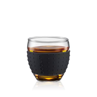 Bodum 2 st glas med silikonband PAVINA 0.1 L