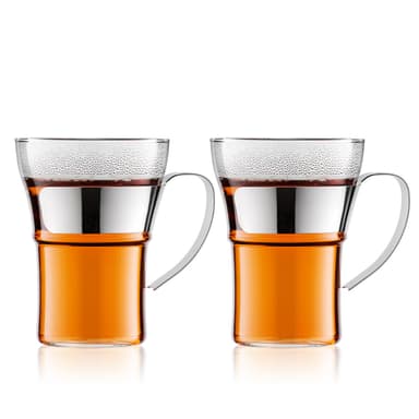 Bodum 2 st kaffeglas med stålhandtag ASSAM 0.35 L