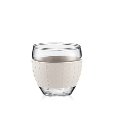Bodum 2 st glas med silikonband PAVINA 0.1 L