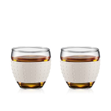 Bodum 2 st glas med silikonband PAVINA 0.1 L