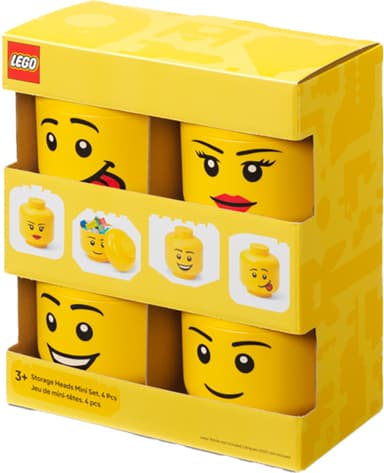 Play LEGO förvaringsbox (4-pack, gul)