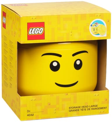 Play LEGO stor förvaringslåda (Boy Head, gul)
