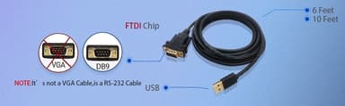 NÖRDIC USB-C till seriell DB9 RS232 1,8m