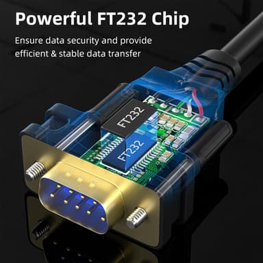 NÖRDIC USB-C till seriell DB9 RS232 1,8m