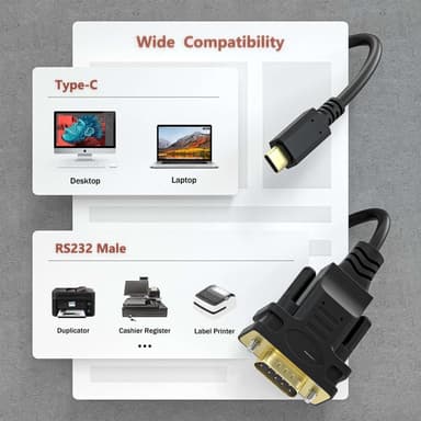 NÖRDIC USB-C till seriell DB9 RS232 1,8m