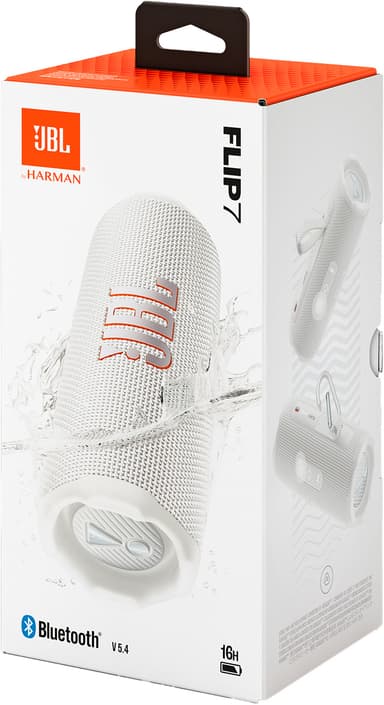 JBL Flip 7 trådlös bärbar högtalare (vit)