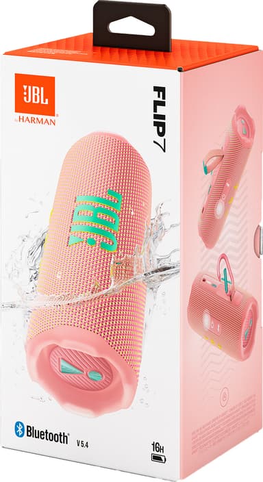 JBL Flip 7 trådlös bärbar högtalare (rosa)