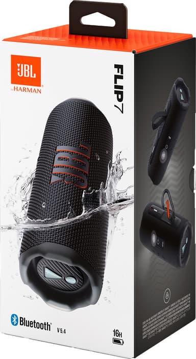 JBL Flip 7 trådlös bärbar högtalare (svart)