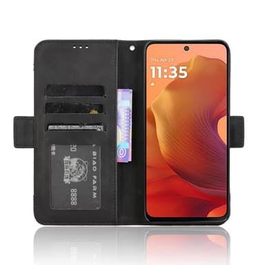 SKALO Motorola Moto G15 Power 6-FACK Plånboksfodral - Svart