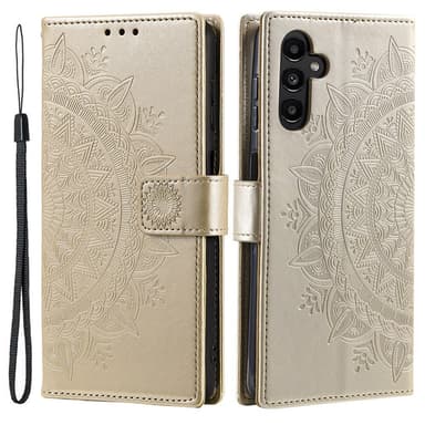 SKALO Samsung A36 5G Mandala Plånboksfodral - Guld