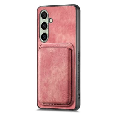 SKALO Samsung A26 5G PU-Läder Magnetisk Korthållare Skal - Rosa