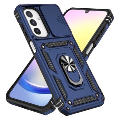 SKALO Samsung A26 5G Armor Metallring Kameraslider Skal - Blå