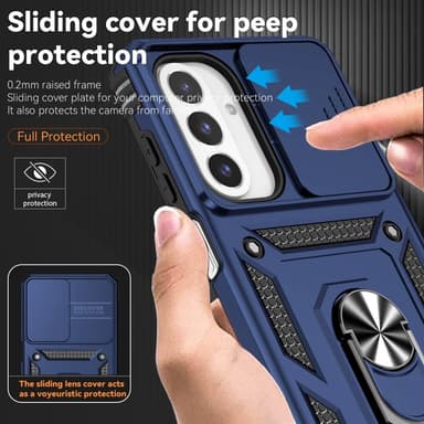 SKALO Samsung A26 5G Armor Metallring Kameraslider Skal - Blå