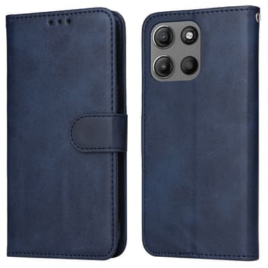SKALO Motorola Moto G15 Power PU-läder Plånboksfodral - Blå