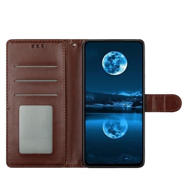 SKALO Samsung A26 5G PU-läder Plånboksfodral - Brun