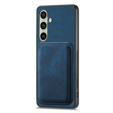 SKALO Samsung A56 5G PU-Läder Magnetisk Korthållare Skal - Blå