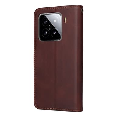 SKALO Xiaomi 15 PU-läder Plånboksfodral - Brun