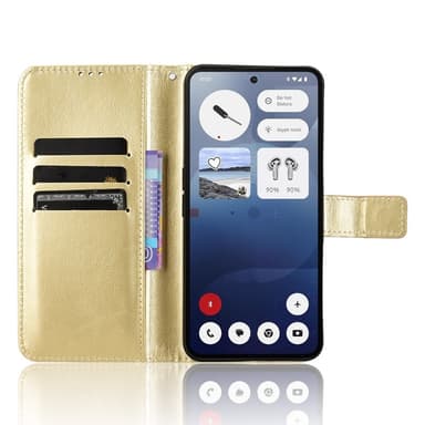SKALO Nothing Phone (3a) 5G PU-läder Plånboksfodral - Guld - Guld